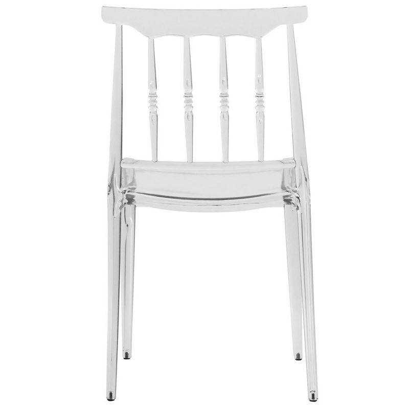 LeisureMod Spindle Modern Acrylic Dining Chair Stackable Design, Clear, 4 of 9