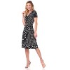 Rekucci Women's V-Neck Short Sleeve Crossover Dress with Tummy Control - 4 of 4