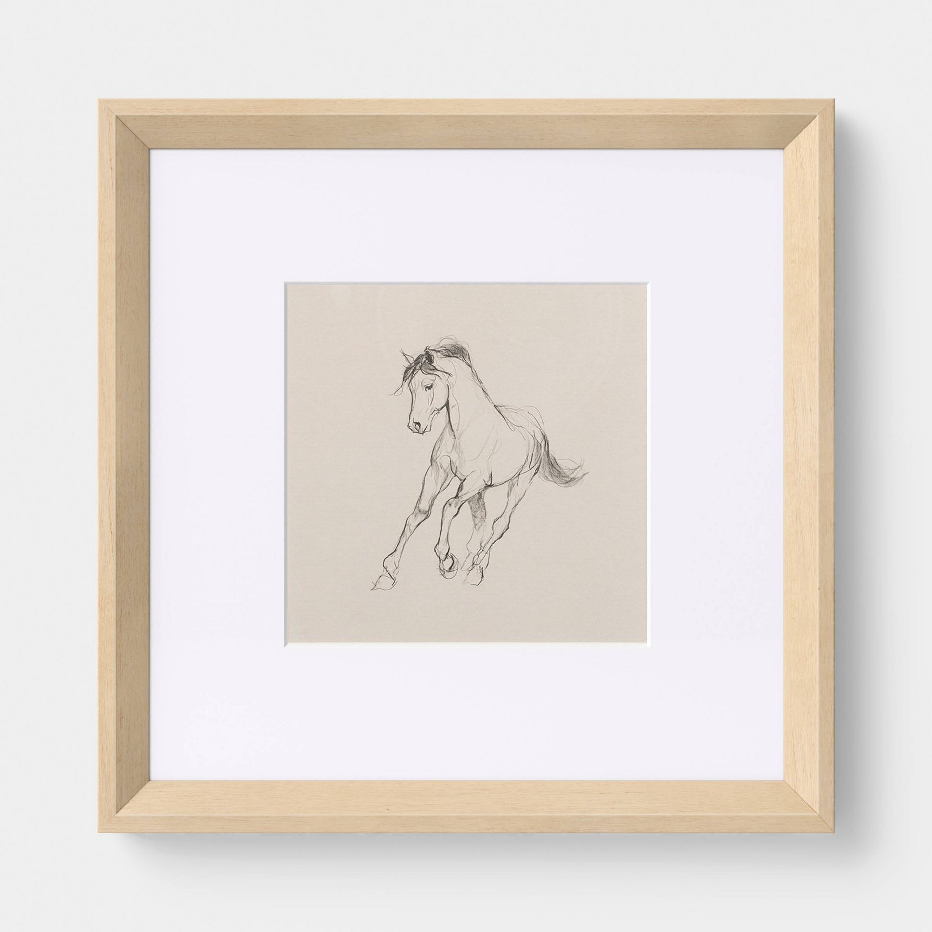 10"x10" Horse Under Glass Framed Wall Art - Threshold™