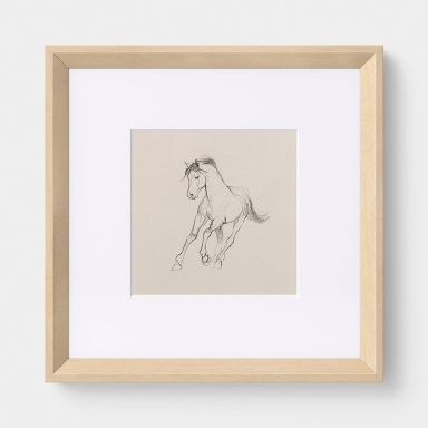 10"x10" Horse Under Glass Framed Wall Art - Threshold™