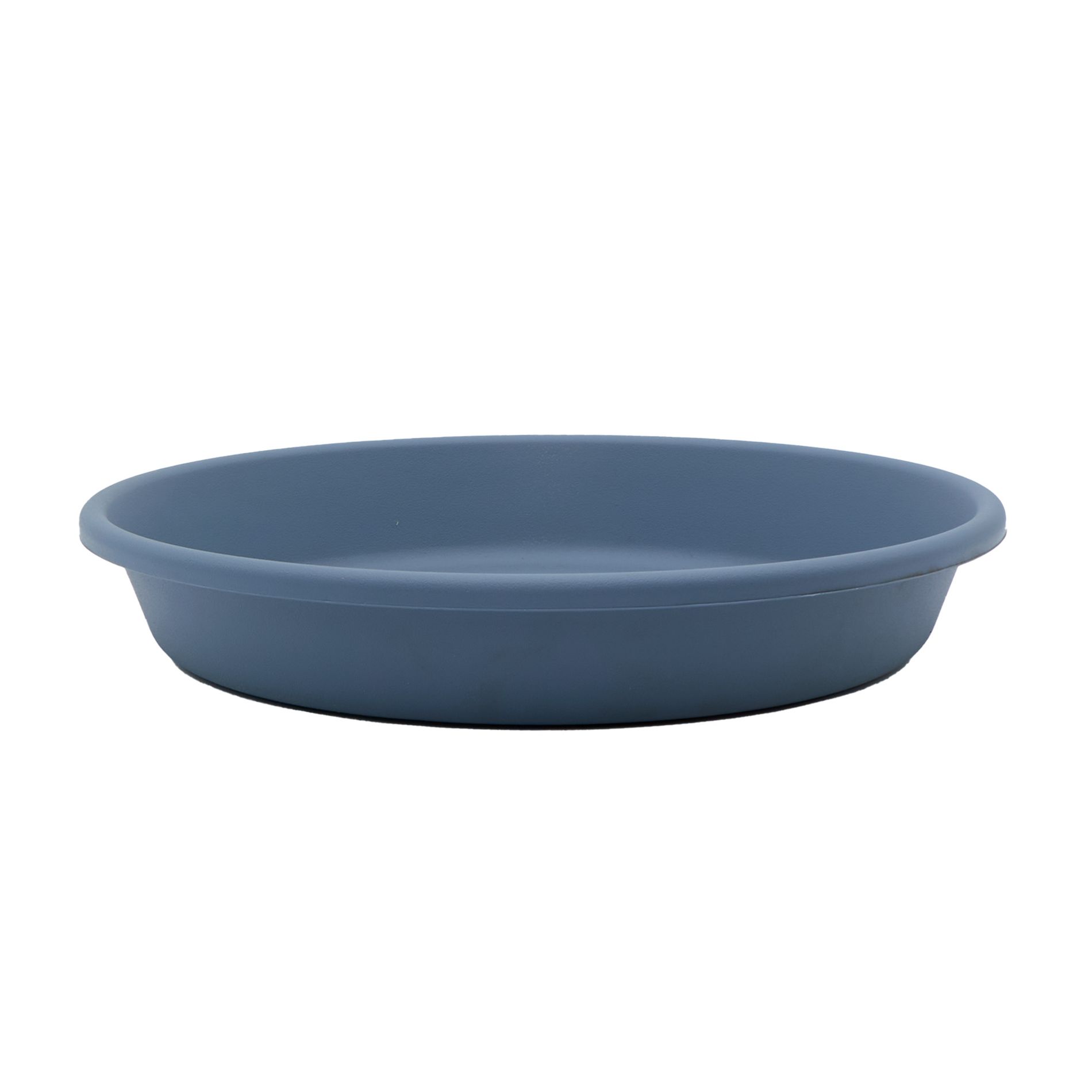The HC Companies Classic Plastic 12" Round Plant Flower Pot Planter Deep Saucer Drip Tray for Indoor or Outdoor Settings, Fits 14" Pots, Slate Blue