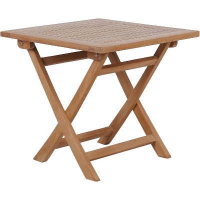 Wooden Side Table, Teak Wood Small Table for Indoor & Outdoor Use, Compact Patio Side Tables or Outdoor End Tables for Garden, Deck, or Balcony