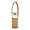 Twine Insulated Single Wine Bag, Wine Tote, Insulated Liner, Faux Leather Strap, Holds 1 Standard Wine Bottle, Tan, Set of 1 - 3 of 4