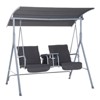 CAVINAS 2-Seat Porch Swing with Stand,Patio Swings with Canopy,Pivot Storage Table,2 Cup Holders,Cushions,Outdoor Swing for Poolside,Garden - 2 of 4