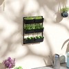 SEVOBAL Planters Wall Planter with 6 Pots 3 Tier Vertical Hanging Planter for Indoor Outdoor Use, for Vegetables, Flowers, Black, 20.5"*5.5"*26" - 2 of 4