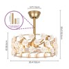Rennnsan Lioraen 20" W 4 - Light Drum Camellia Flower Ceramic French Country Dimmable Ceiling Fan in Gold - 3 of 4
