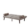 Convertible Sofa Bed Futon Linen Sleeper Couch with Adjustable Backrests Soild Wood Legs for Bedroom Living Room Grey - image 2 of 4