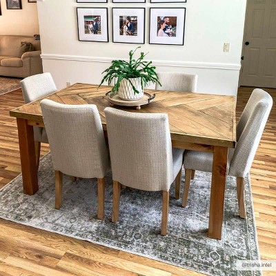 Light Blue and Beige Synthetic Rectangular Area Rug 7'10" x 10'2"