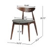 Mid-Century Dining Chairs Set of 2 with Curved Backrest,Plush Cushion and Rubberwood Frame for Dining Room-Baofuwish - 4 of 4