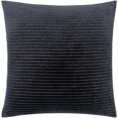Ink Blue Cotton Modern Striped 20" Square Pillow Cover