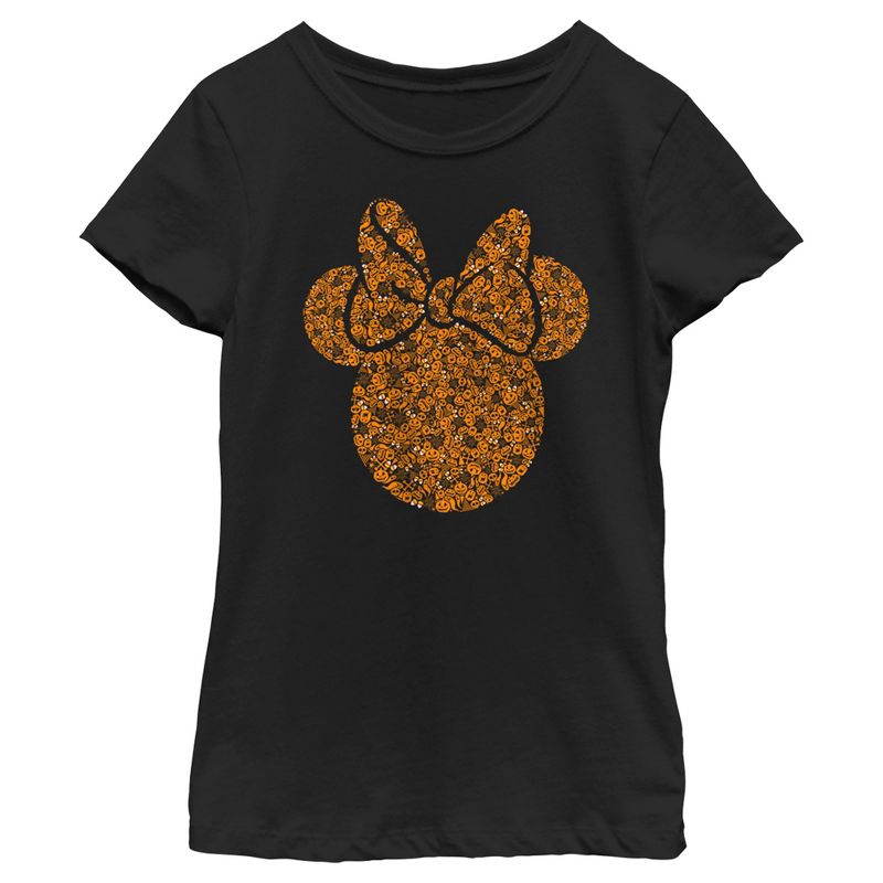 Girl's Minnie Mouse Halloween Disney Minnie Mouse Silhouette Filled T-Shirt, 1 of 5