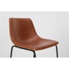 DOMETOUR Armless Faux Leather Barstools with Metal Legs and Footrest for Kitchen Island - 3 of 4