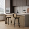 CAVINAS 26.77"Paper Rope Woven Bar Stools,Set of 2,Boho Counter Stools with Backrest&Footrest,Dining Chairs for Kitchen&Dining Room - 2 of 4