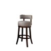 Bar Chairs 2pc 30" Rich Dark Wooden Legs, Fabric Padded Seats Backrests Provides Comfortable Seating Dark Oak/Light Gray - 3 of 4