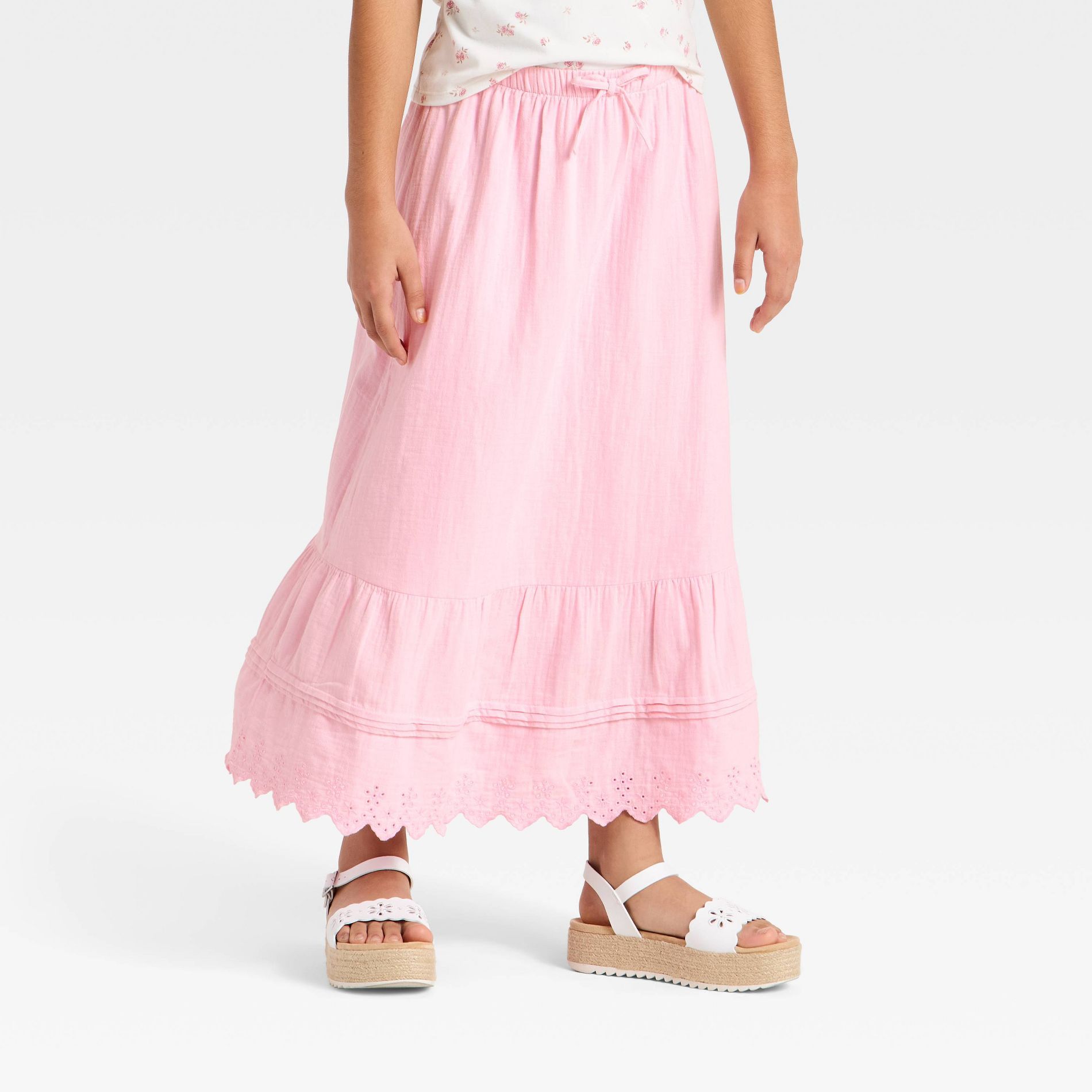 Girls' Eyelet Tiered Maxi Skirt - Cat & Jack™