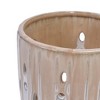 NAYSAYE Planter Set of 2 Striped Ceramic Flowerpot with Drainage Hole for Indoor Outdoor Garden, Brown   White, 7.49"*7.49"*8.08" - 4 of 4
