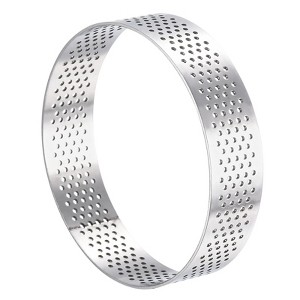 Unique Bargains Heat-Resistant Perforated Stainless Steel Small Cake Mousse Rings - 1 of 4