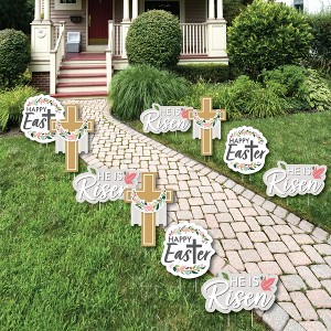 Big Dot of Happiness Religious Easter - Cross Lawn Decorations - Outdoor Christian Holiday Party Yard Decorations - 10 Piece - 1 of 4