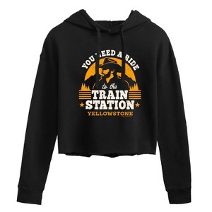 Women's - Yellowstone - You Need A Ride To The Train Station Cropped Graphic Hoodie - 1 of 4
