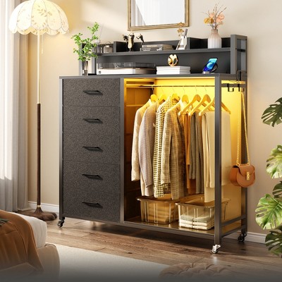 Aheaplus Dresser with 5 Drawers, Closet Storage