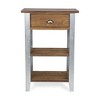 Cheung's Wooden Side Legs Galvanized Table, Brown - 4 of 4