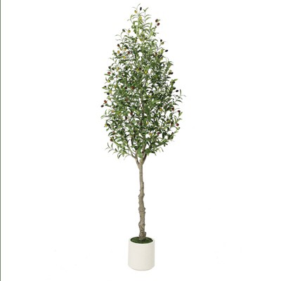 6FT（2PCS) 5FT/6FT/7FT Artificial Olive Tree - Curved Design for Home or Office Decor