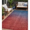 Navy Blue Red And Eggplant Ombre Washable Indoor Outdoor Area Rug - 2 of 4