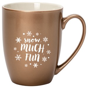 Elanze Designs Snow Much Fun Bronze 10 ounce New Bone China Coffee Cup Mug - 1 of 4