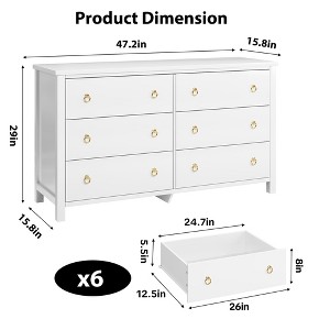 Modern Dresser 47.2" Wide - Extra Deep Storage, Freestanding Wooden Chest of Drawers - 1 of 4