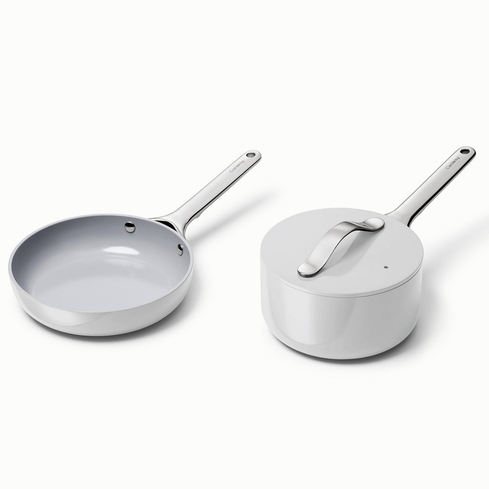 Photos - Pan Caraway Home 2pc Ceramic Nonstick Mini Fry  and Mini Sauce  Set Gray