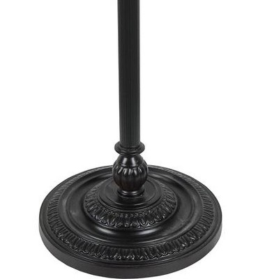 Serenity Victorian 71" Bronze Torchiere Floor Lamp with Stained Glass