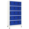 vidaXL Steel Locker Cabinet in Gray and Blue - Secure Storage with Lockable Doors and Air Vents, Perfect for Home and Office Use - 2 of 4