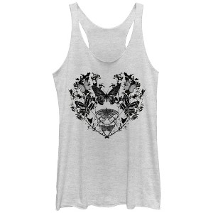 Women's Lost Gods Butterfly Branch Heart Racerback Tank Top - 1 of 3