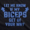 Let Me Know If My Biceps Get In The Way Tank Top Funny Workout Sleeveless Tee - Crazy Dog Men's Tank Top - 2 of 4