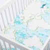 Fitted Crib Sheet World Map - Cloud Island™ Light Blue - image 3 of 4
