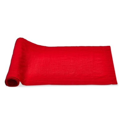 tagltd 72"Lx 14.5"W in. Threads Woven 2 in. Hem Solid Red Table Runner Cotton Machine Wash