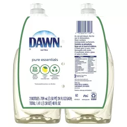 Dawn Ultra Pure Essentials Dish Washing Liquid Dish Soap - Lemon Essence Scent - 48 fl oz/2ct