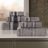 Zero Twist Cotton Solid and Floral Jacquard 6 Piece Bathroom Towel Set by Blue Nile Mills - 2 of 4