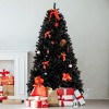 GlasFlength Artificial Trees Premium PVC Full Christmas Tree with Iron Stand Fashion Design for Holiday Decor, Black, 49.21"*49.21"*82.67" - 2 of 4