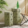 CAVINAS Hexagonal Iron Outdoor Patio End Table with Sunburst Cut Out Design,Waterproof Weather Resistant Side Table for Patio,Garden,Balcony - 3 of 4