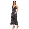 White Mark Women's V-Neck Floral Print Maxi Sun Dress - 2 of 4