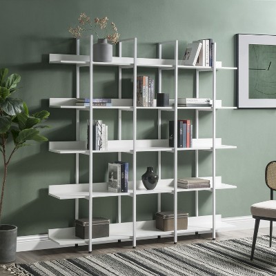 5-Tier Open Bookshelf with Metal Frame, Tall Industrial Display Shelf for Living Room or Indoor Plants – The Pop Home