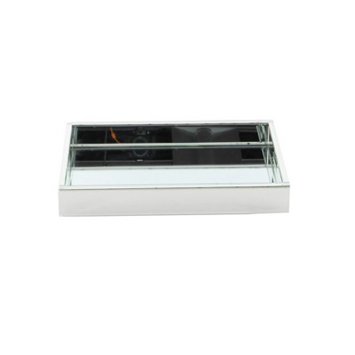 Silver Mirrored Rectangular MDF Decorative Tray