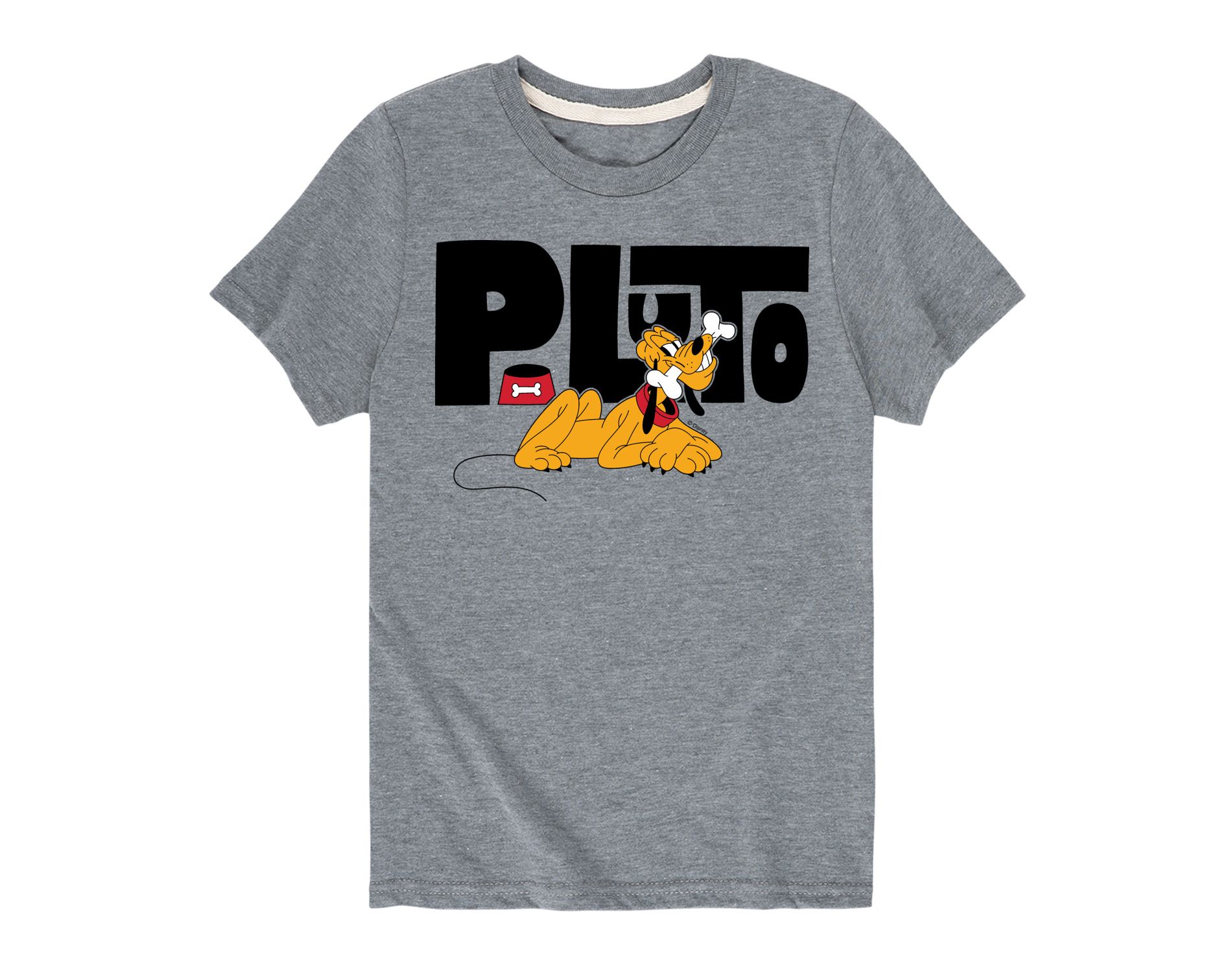 Boys' Disney Pluto Short Sleeve Graphic T-Shirt - Heather Grey - Medium
