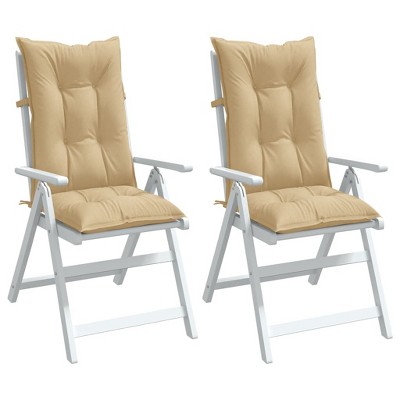 vidaXL Highback Chair Cushions 2 pcs Melange Beige 47.2"x19.7"x2.8" Fabric