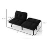 SKRAN Convertible Folding Sofa Bed, Velvet Futon Couch, Small Loveseat Sofa With Adjustable Backrest For Living Room, Apartment, Dorm, Office - 3 of 4