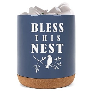 Elanze Designs Bless This Nest Navy Blue X-Large Cork Bottom, Kitchen Counter, Ceramic Stoneware, Coffee, Tea and Hot Chocolate, Machine Brewing, K - 1 of 4