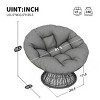 360° Patio Swivel Egg Chair,Fabric Upholstered Wicker Egg Chair,Adjustable Feet,Garden Wicker Lounge Chair With Metal Frame-Coolbibila - 4 of 4