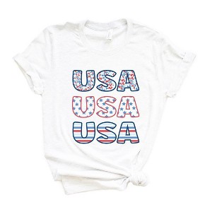Simply Sage Market Women's USA Stacked Colorful Short Sleeve Graphic Tee - 1 of 3