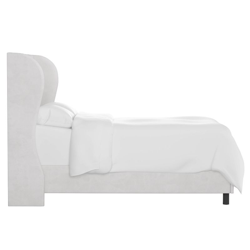 Skyline Furniture Tufted Velvet Upholstered Wingback Bed, 4 of 7